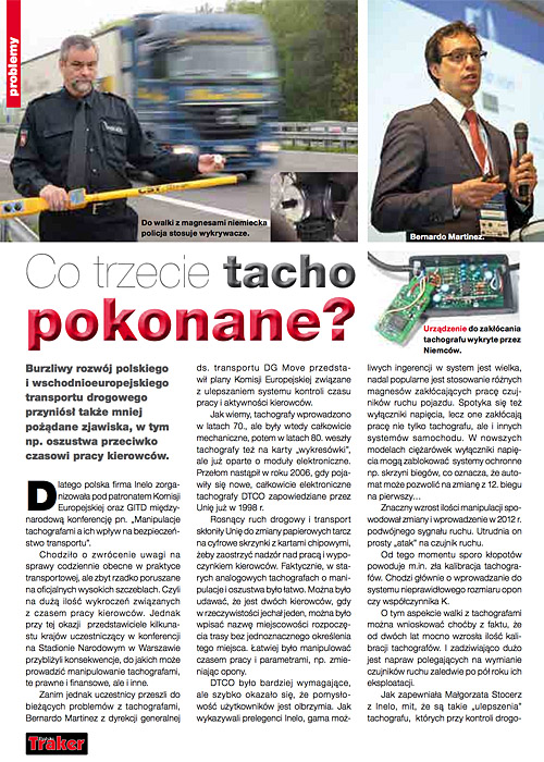 drabpol, DTCO tachograf cyfrowy, urządzenia do zakłócania tachografów, Polski Traker